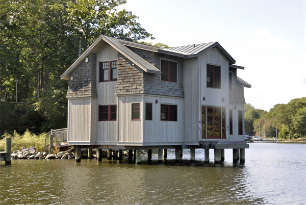 This house is built entirely over the Magothy River