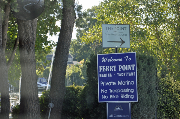 Ferry Point Marina sign