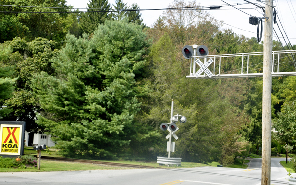 railroad tracks at the KOA entrace