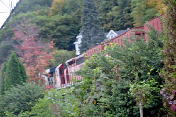 train passing by Mariners Restaurant