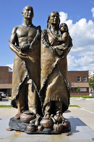 sculpture titled Fruits of the Good Earth - Indians