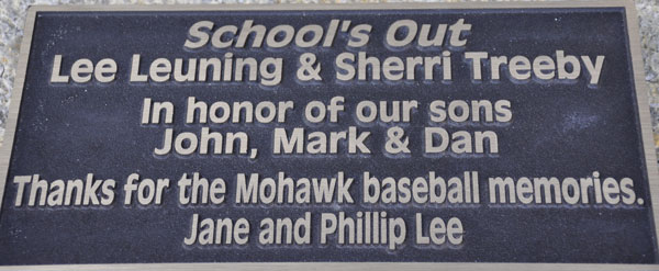 plaque for the  School's Out sculpture