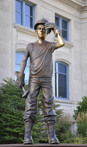 Hard Hat Kid sculpture