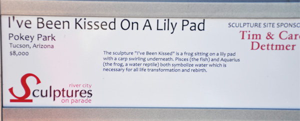plaque for the  frog sculpture