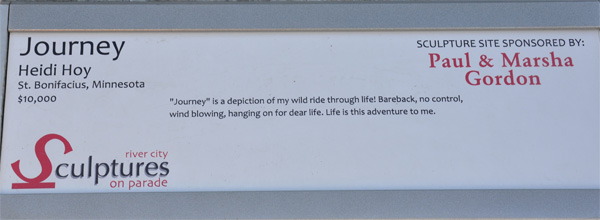 plaque for the  horse and rider sculpture