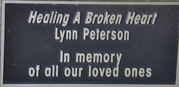 plaque for the  Broken Heart sculpture