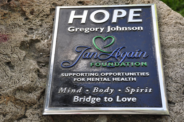 Plaque for the sculpture titled Hope