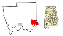 map of Alabama showing location of Autauga County