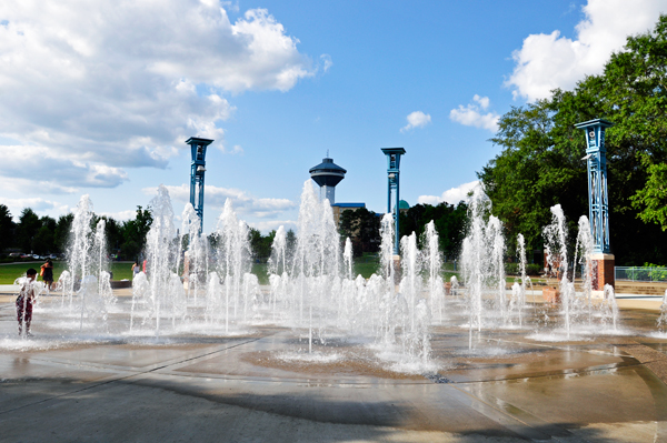 water fountain at a water park