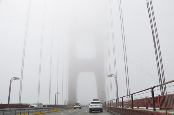 Golden Gate Bridge and fog