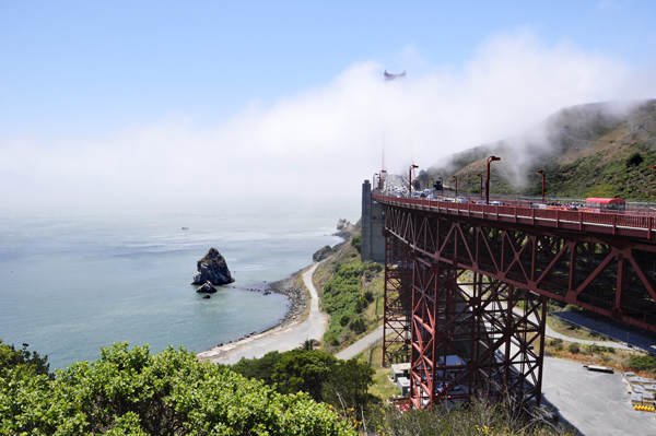 Golden Gate Bridge and fog