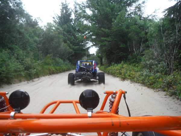 The trail back to the dunes.