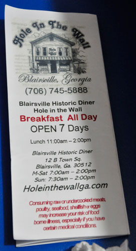 Hole In The Wall menu