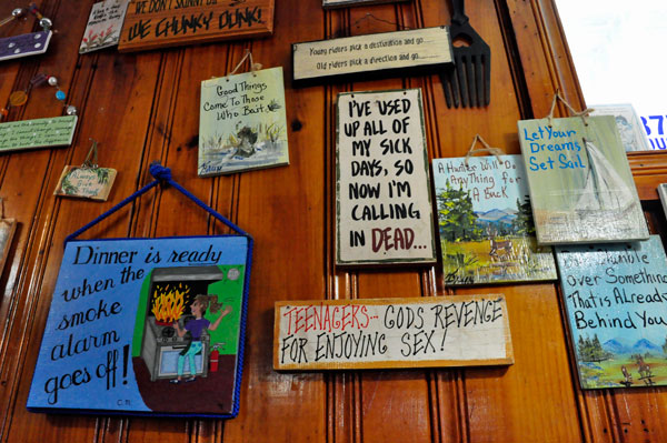 signs on wall at Hole In The Wall