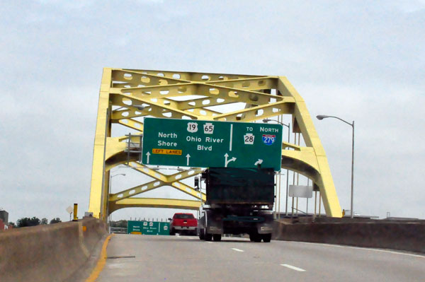 bright yellow bridge