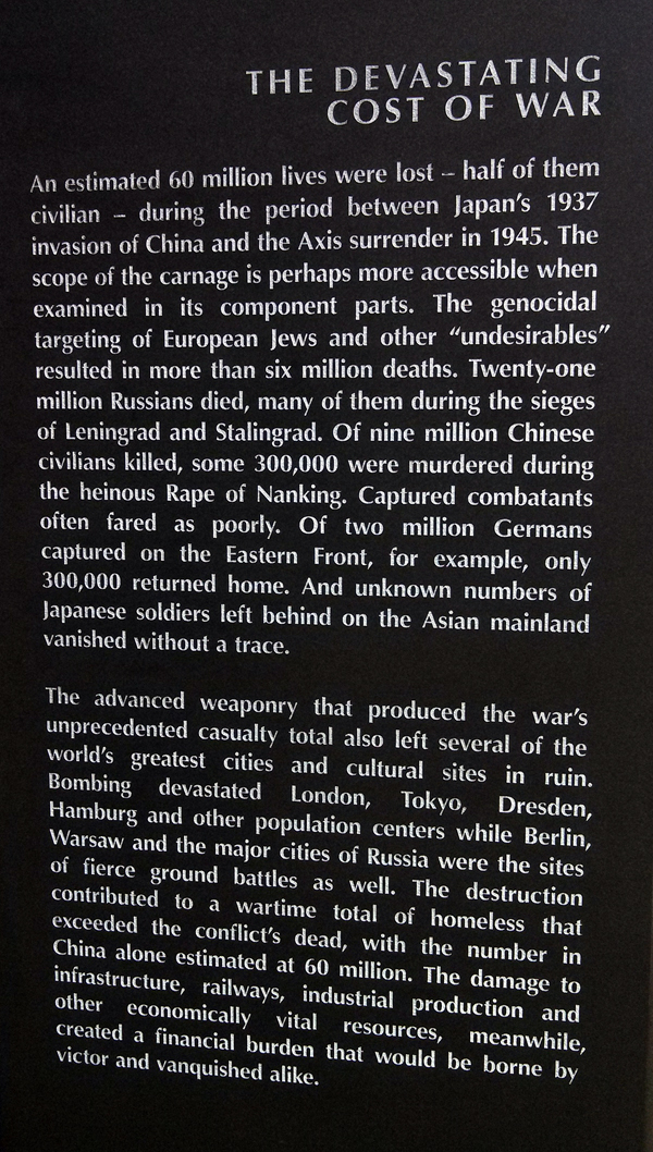Devastating Cost of War sign