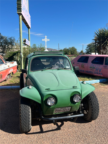 old green car