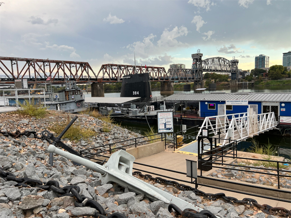 USS Razorback at dock