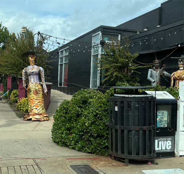 statues in downtown Little Rock