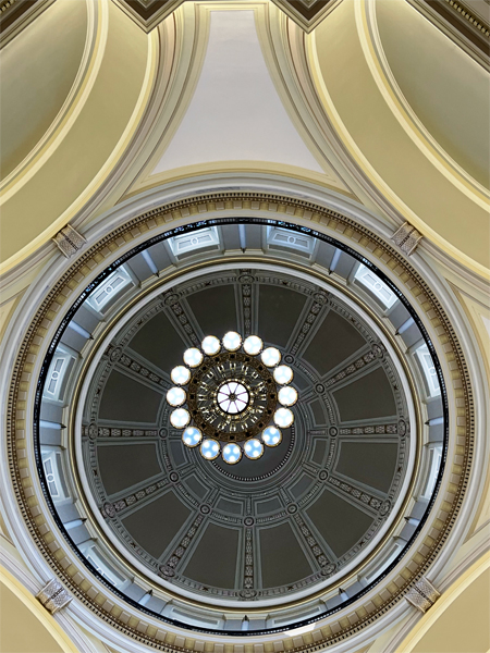 Looking up into the rotunda shown above