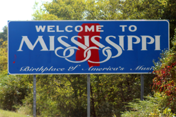 welcome to Mississippi sign