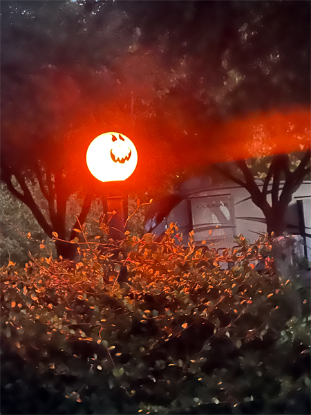 pumpkin light pole 