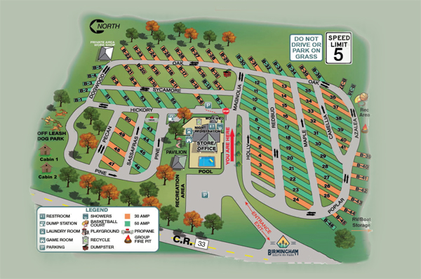 Birmingham South RV Park map