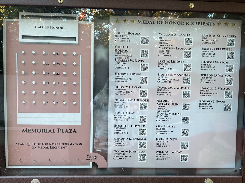 Medal of Honor Recipients plaque