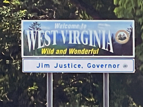 Welcome to West Virginia sign