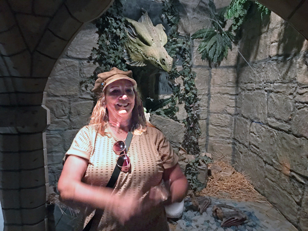 Karen Duquete and the dragon's head