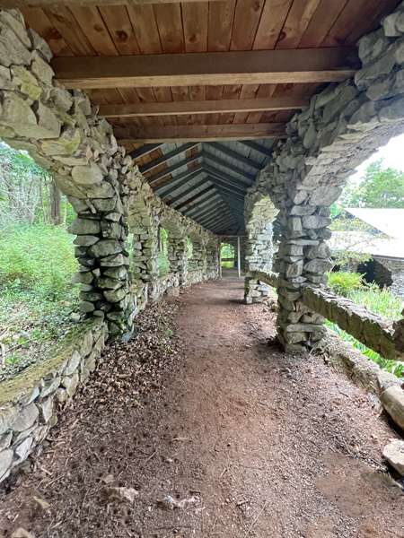 stone work pathway outside Endless Caverns