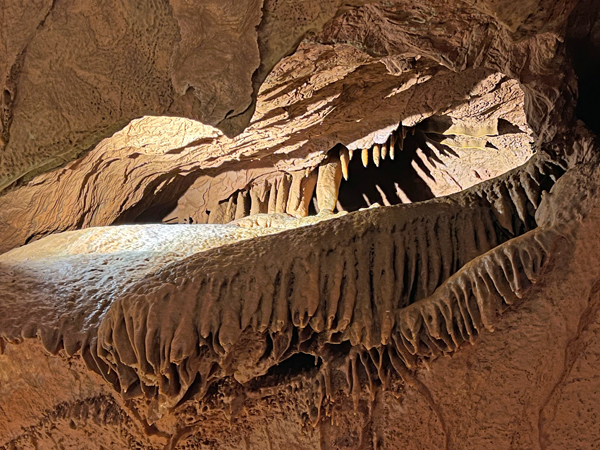 colored lights in Shenandoah Caverns