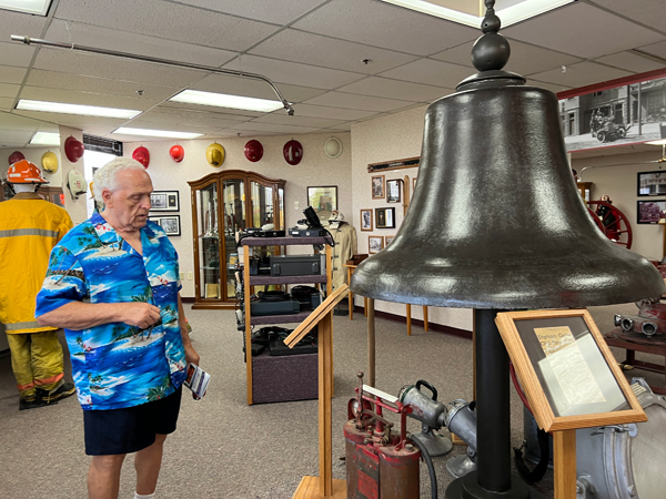 Lee Duquette and an old fire bell