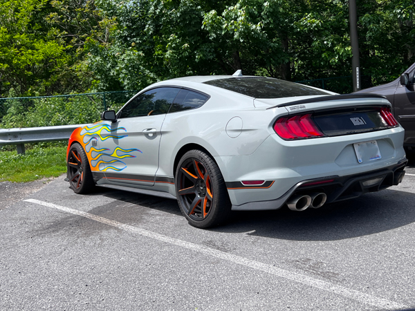 fire decals on a car
