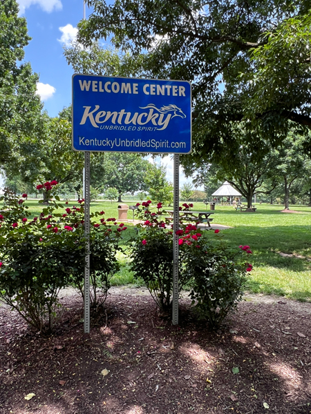 Welcome Center in Kentucky sign