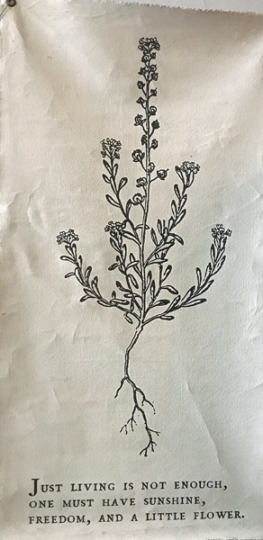 flower and saying