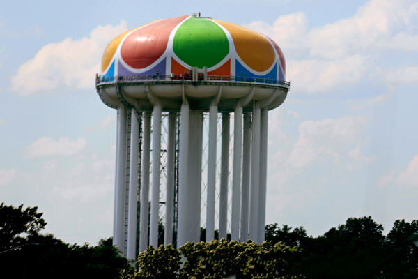 hot air balloon water tower
