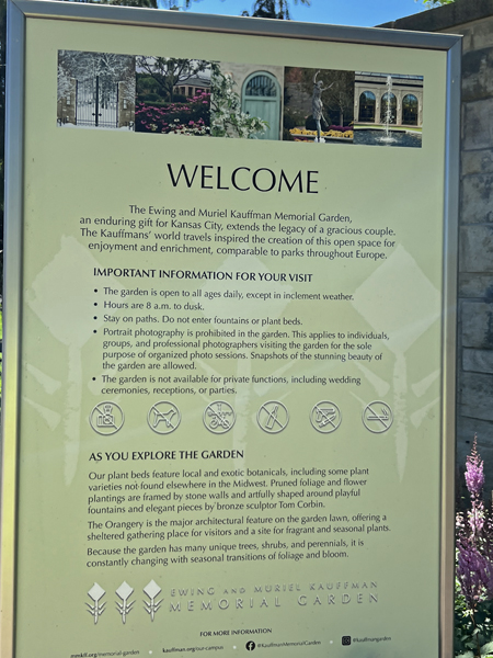 Ewing and Muriel Kauffman Memorial Garden information