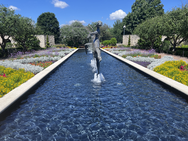 water spouts and statues