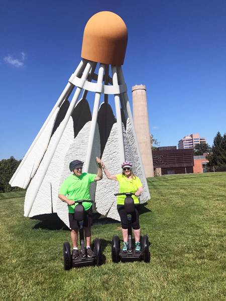 Lee and Karenn duquette by the giant Badmitten birdie