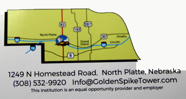 Nebraska Map showing the railroad lines