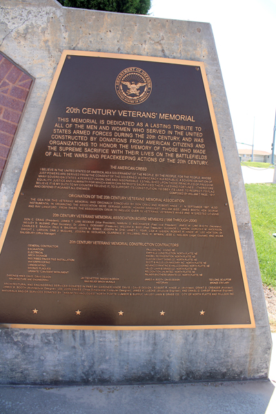 The Far Right End of the 20th Century Veterans Memorial.