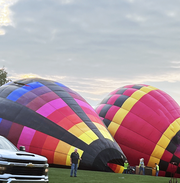 two hot air balloons