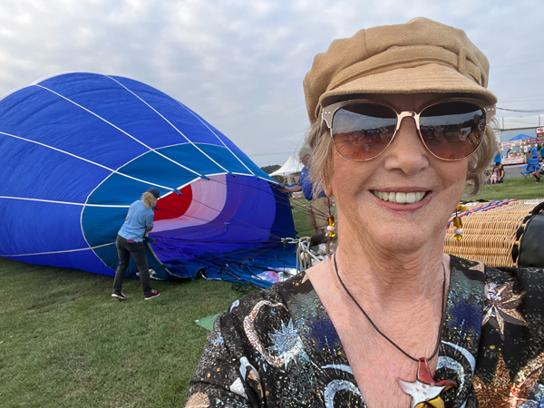 Karen Duquette and the hot air balloon