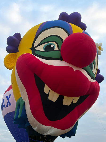 the giant clown hot air balloon