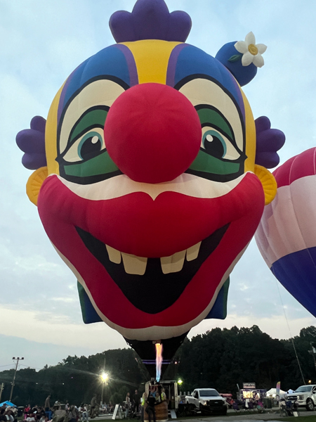 the giant clown hot air balloon