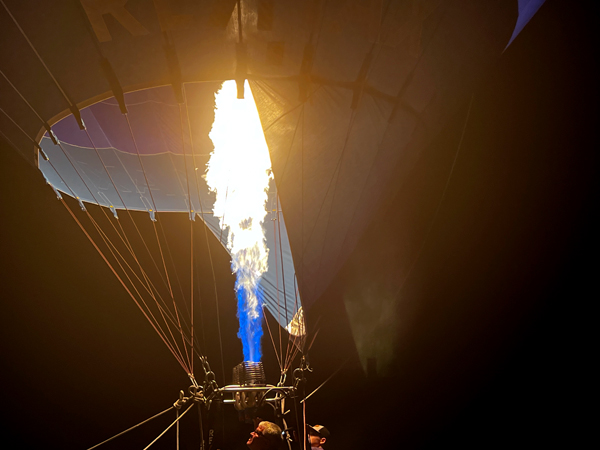 firing up the Hot Air Balloon