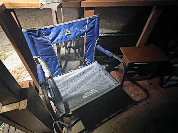 ice covered chair