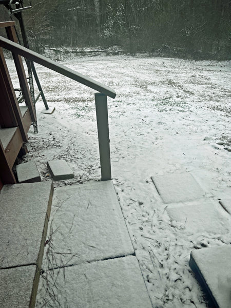 Stepping up towards the hot tub 