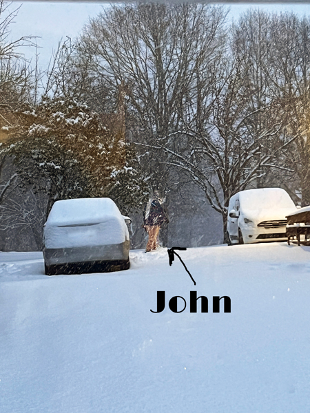snow covered car and John Smythers